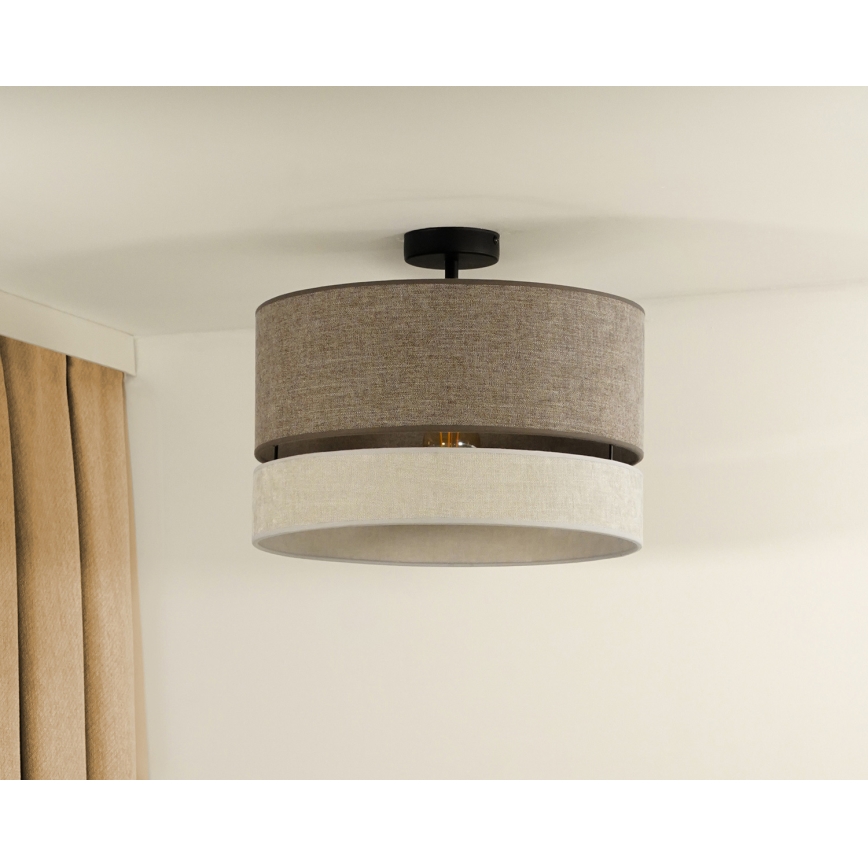 Duolla - Plafonnier DOUBLE 1xE27/15W/230V d. 40 cm marron/gris