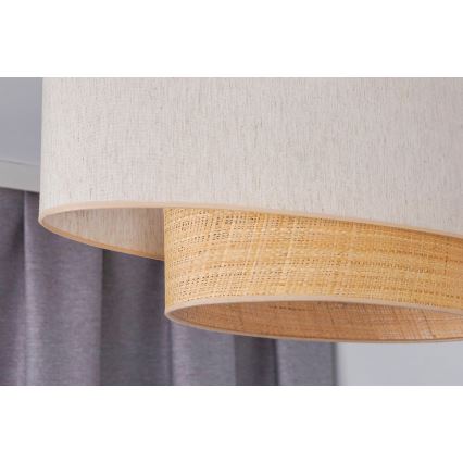 Duolla - Plafonnier DOUBLE OVAL NATURE 2xE27/15W/230V crème/beige