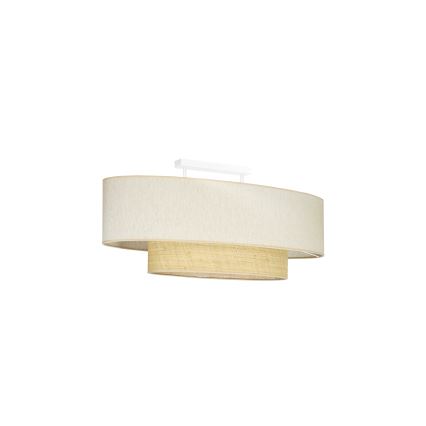 Duolla - Plafonnier DOUBLE OVAL NATURE 2xE27/15W/230V crème/beige