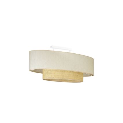 Duolla - Plafonnier DOUBLE OVAL NATURE 2xE27/15W/230V crème/beige