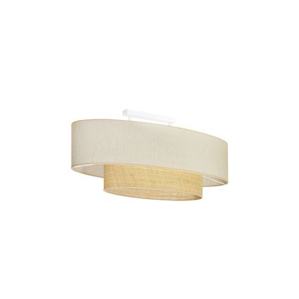 Duolla - Plafonnier DOUBLE OVAL NATURE 2xE27/15W/230V crème/beige