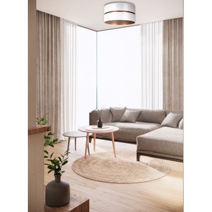Duolla - Plafonnier DUO 1xE27/15W/230V d. 40 cm blanc/doré