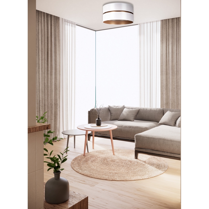 Duolla - Plafonnier DUO 1xE27/15W/230V d. 40 cm blanc/doré
