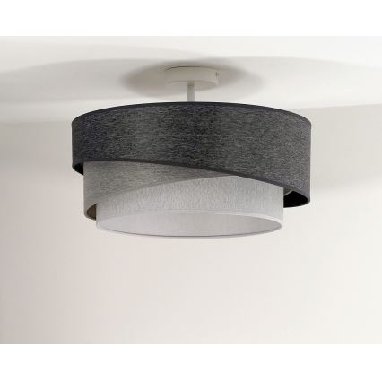 Duolla - Plafonnier KOBO 1xE27/15W/230V d. 45 cm gris/blanc