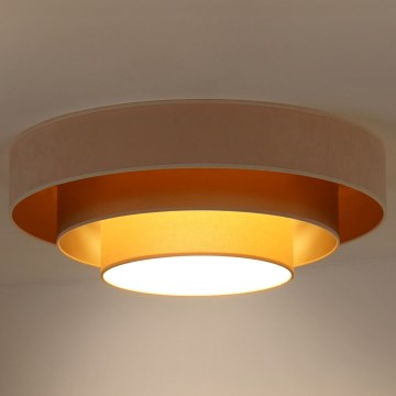 Duolla - Plafonnier LUNETA LED/26W/230V d. 60 cm 4000K crème/doré/beige