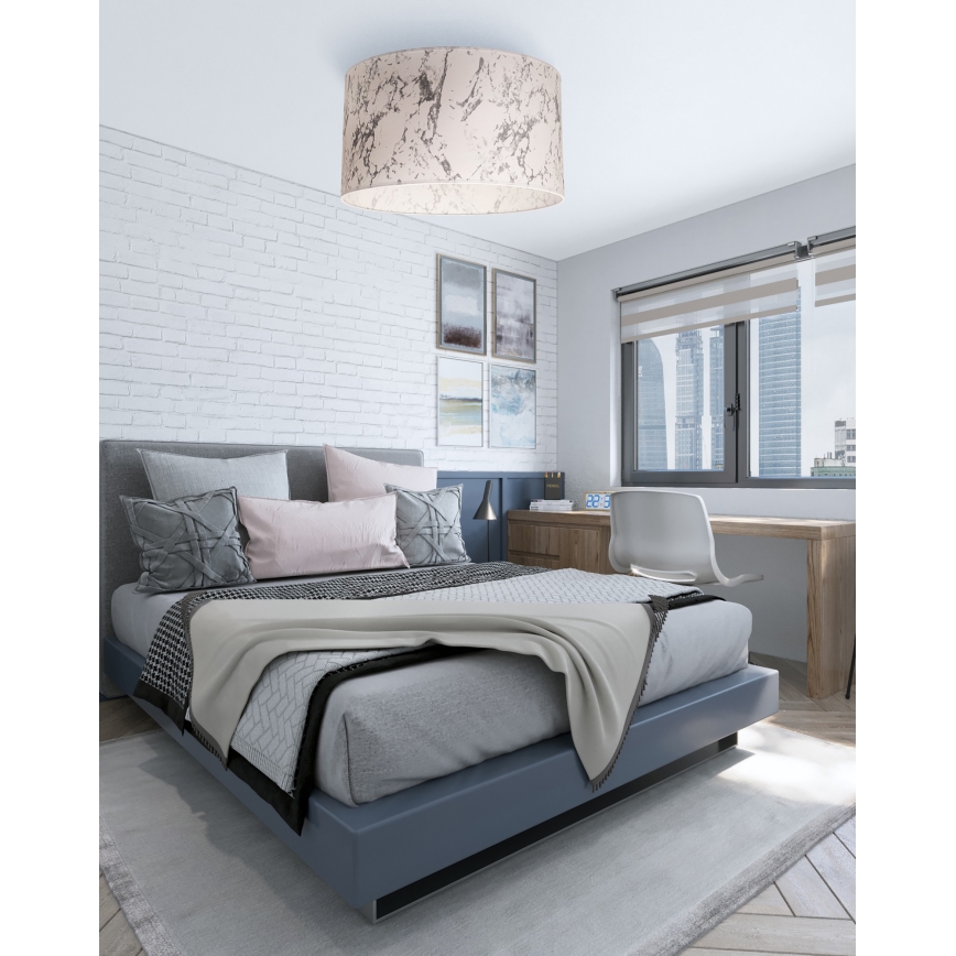Duolla - Plafonnier MARBLE 1xE27/40W/230V d. 45 cm blanc/gris