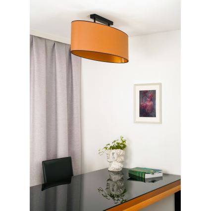 Duolla - Plafonnier OVAL VEGAN 2xE27/15W/230V marron