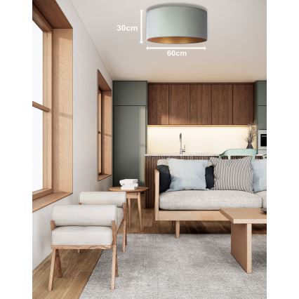 Duolla - Plafonnier ROLLER 3xE27/15W/230V d. 60 cm vert clair/doré