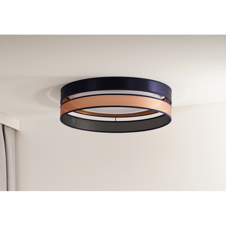 Duolla - Plafonnier ROLLER DUO SHINY LED/24W/230V d. 45 cm bleu/cuivre