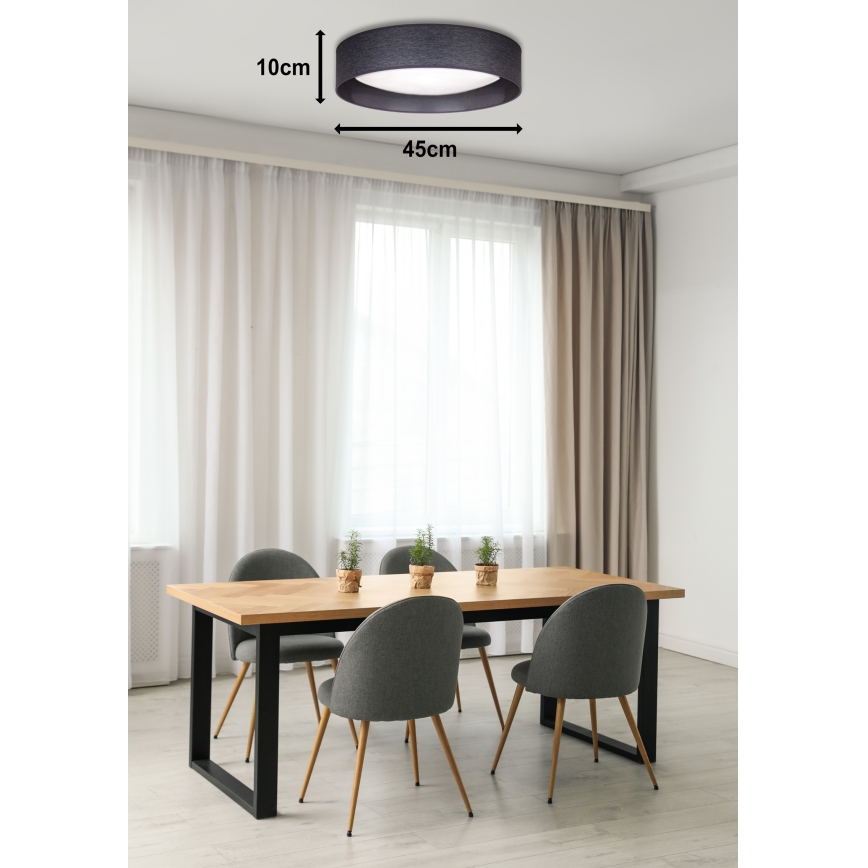 Duolla - Plafonnier ROLLER LED/24W/230V d. 45 cm anthracite