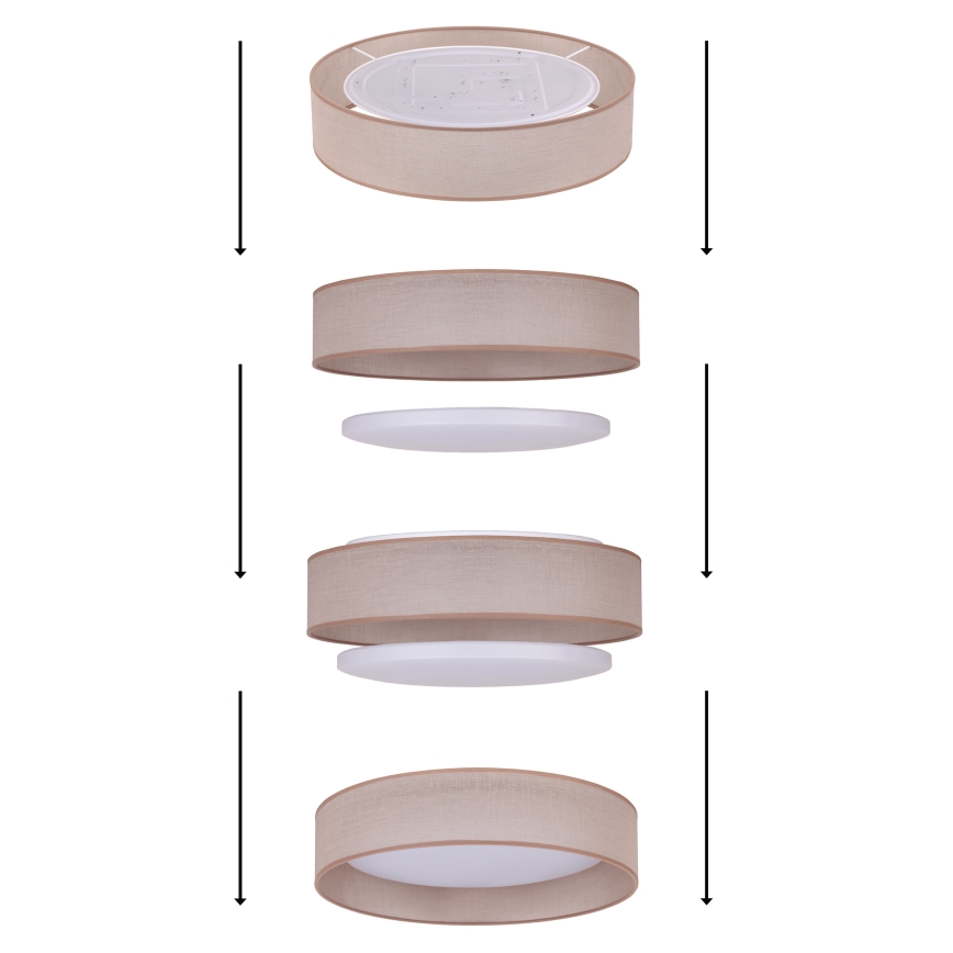 Duolla - Plafonnier ROLLER LED/24W/230V d. 45 cm marron foncé