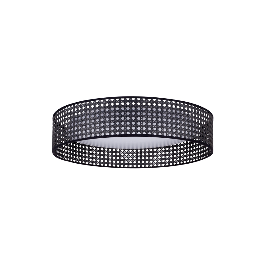 Duolla - Plafonnier ROLLER RATTAN LED/24W/230V d. 45 cm noir