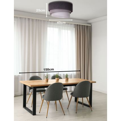 Duolla - Plafonnier TRIO 1xE27/15W/230V diam. 45 cm anthracite/gris/blanc