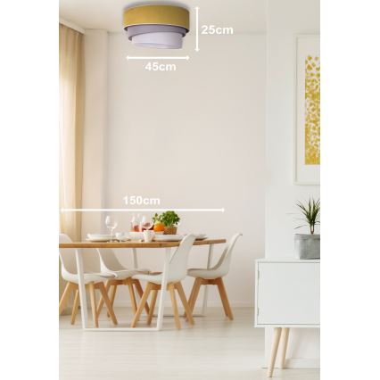 Duolla - Plafonnier TRIO 1xE27/15W/230V diam. 45 cm jaune/gris/blanc