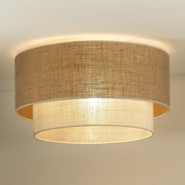 Duolla - Plafonnier YUTE BOHO 1xE27/15W/230V d. 45 cm marron/crème