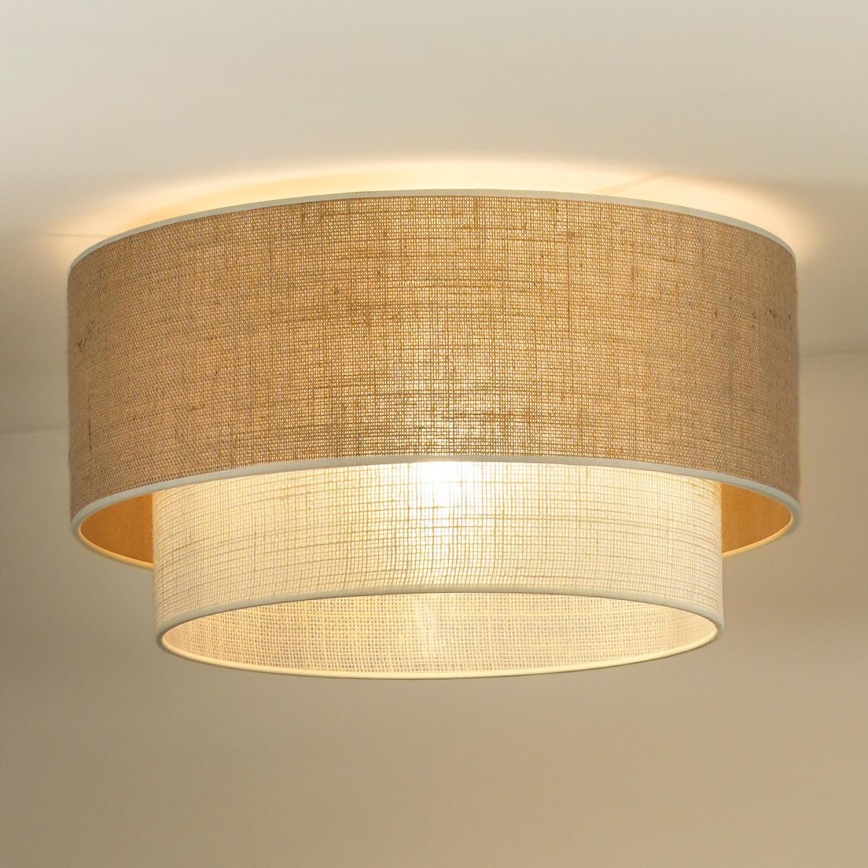 Duolla - Plafonnier YUTE BOHO 3xE27/15W/230V d. 60 cm marron/crème