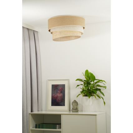 Duolla - Plafonnier YUTE TRIO 3xE27/15W/230V d. 60 cm marron/gris/beige