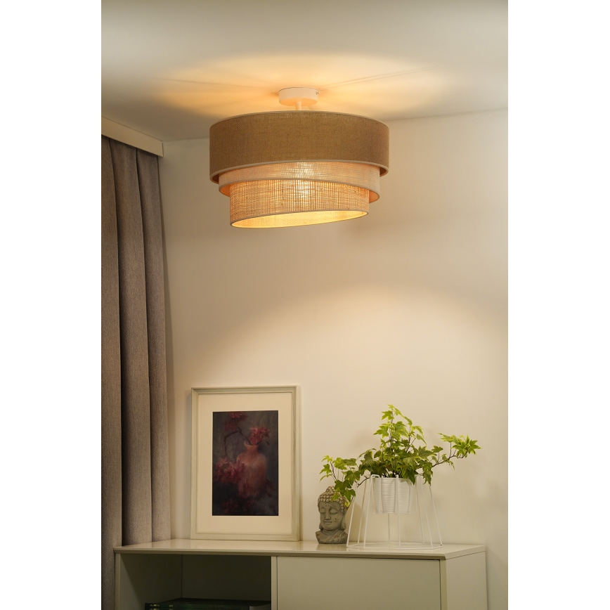 Duolla - Plafonnier YUTE TRIO 3xE27/15W/230V d. 60 cm marron/gris/beige
