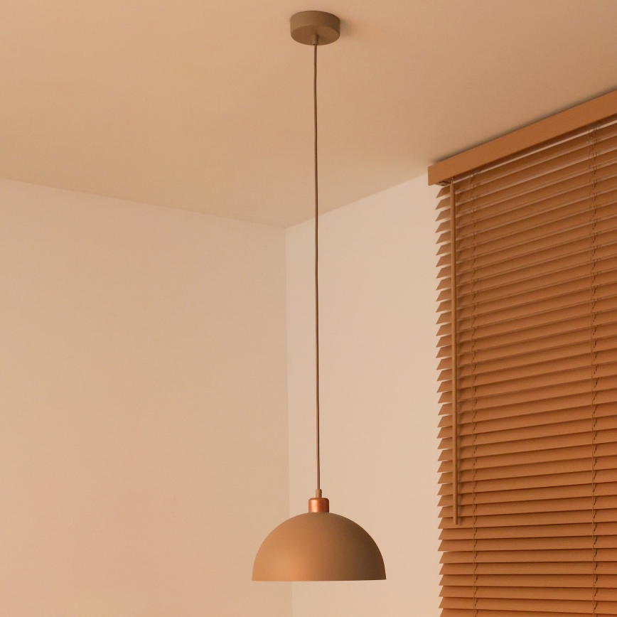 Duolla - Suspension à câble IRONLINE 1xE27/15W/230V Ø 27 cm beige/cuivré