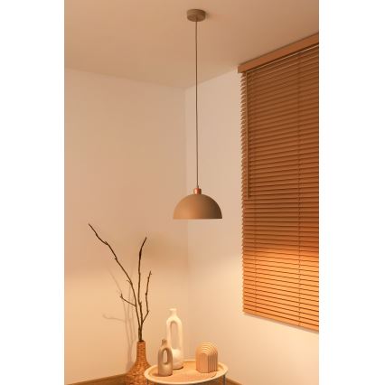 Duolla - Suspension à câble IRONLINE 1xE27/15W/230V Ø 27 cm beige/cuivré