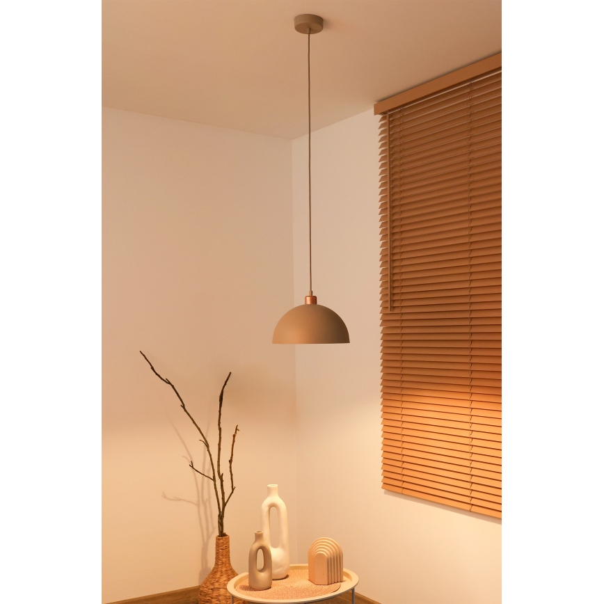 Duolla - Suspension à câble IRONLINE 1xE27/15W/230V Ø 27 cm beige/cuivré