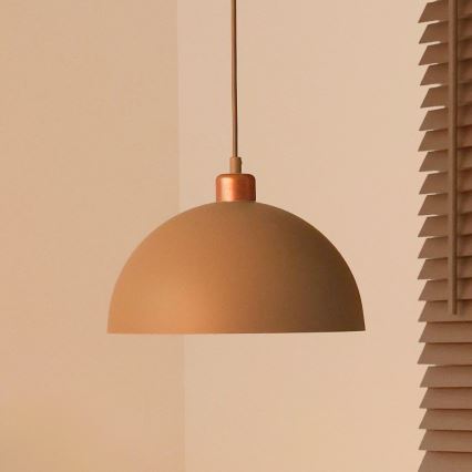 Duolla - Suspension à câble IRONLINE 1xE27/15W/230V Ø 27 cm beige/cuivré