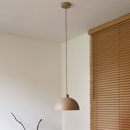 Duolla - Suspension à câble IRONLINE 1xE27/15W/230V Ø 27 cm beige/cuivré