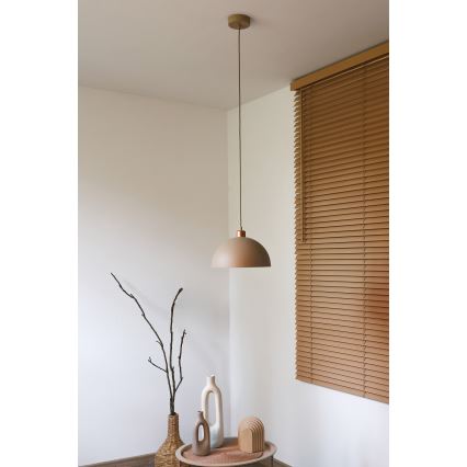 Duolla - Suspension à câble IRONLINE 1xE27/15W/230V Ø 27 cm beige/cuivré