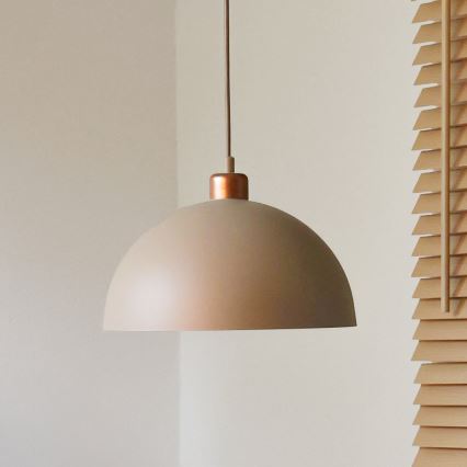 Duolla - Suspension à câble IRONLINE 1xE27/15W/230V Ø 27 cm beige/cuivré