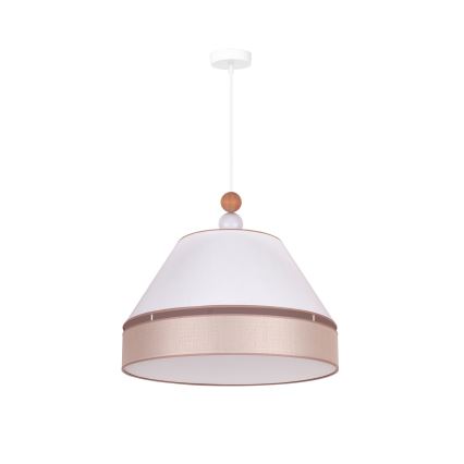 Duolla - Suspension filaire AVIGNON 1xE27/15W/230V diam. 50 cm blanc/beige