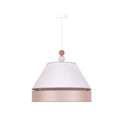 Duolla - Suspension filaire AVIGNON 1xE27/15W/230V diam. 50 cm blanc/beige