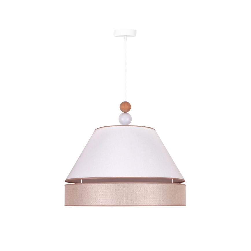 Duolla - Suspension filaire AVIGNON 1xE27/15W/230V diam. 50 cm blanc/beige