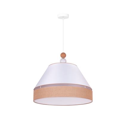 Duolla - Suspension filaire AVIGNON 1xE27/15W/230V diam. 50 cm blanc/marron