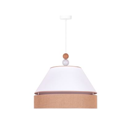 Duolla - Suspension filaire AVIGNON 1xE27/15W/230V diam. 50 cm blanc/marron