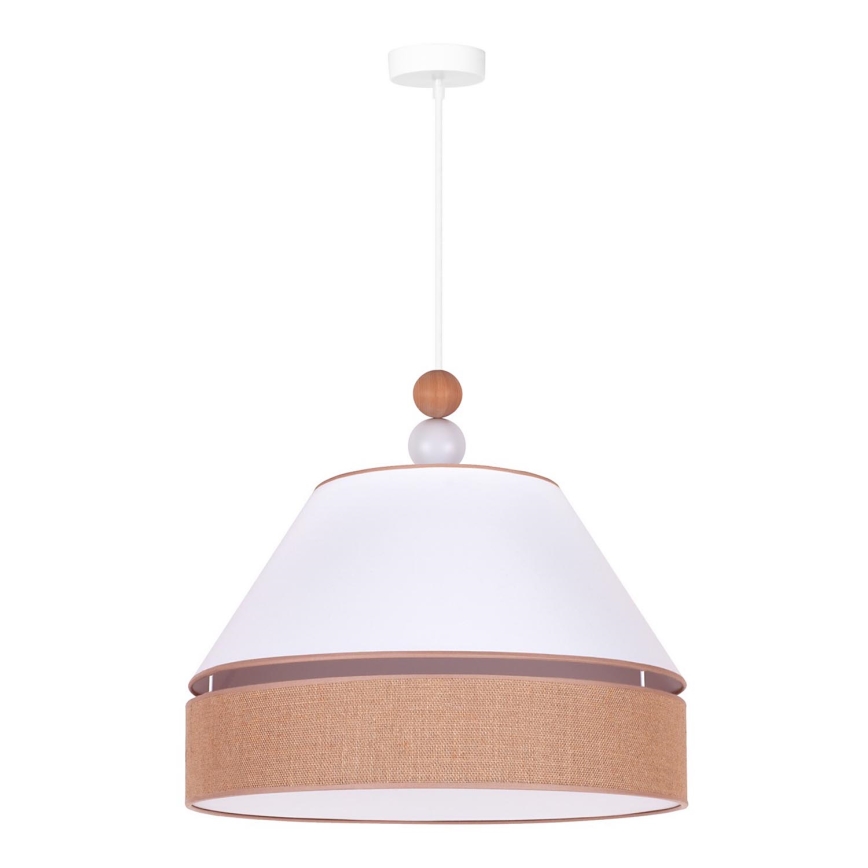 Duolla - Suspension filaire AVIGNON 1xE27/15W/230V diam. 60 cm blanc/marron