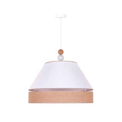 Duolla - Suspension filaire AVIGNON 1xE27/15W/230V diam. 60 cm blanc/marron