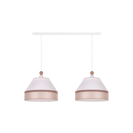 Duolla - Suspension filaire AVIGNON 2xE27/15W/230V blanc/beige