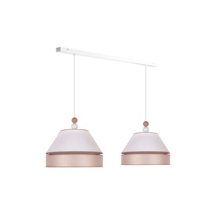 Duolla - Suspension filaire AVIGNON 2xE27/15W/230V blanc/beige