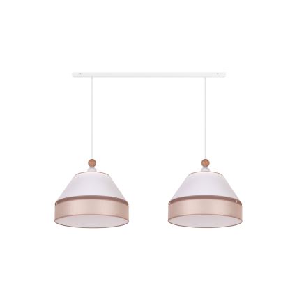 Duolla - Suspension filaire AVIGNON 2xE27/15W/230V blanc/beige