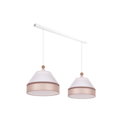 Duolla - Suspension filaire AVIGNON 2xE27/15W/230V blanc/beige