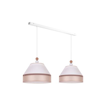 Duolla - Suspension filaire AVIGNON 2xE27/15W/230V blanc/beige