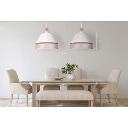 Duolla - Suspension filaire AVIGNON 2xE27/15W/230V blanc/beige