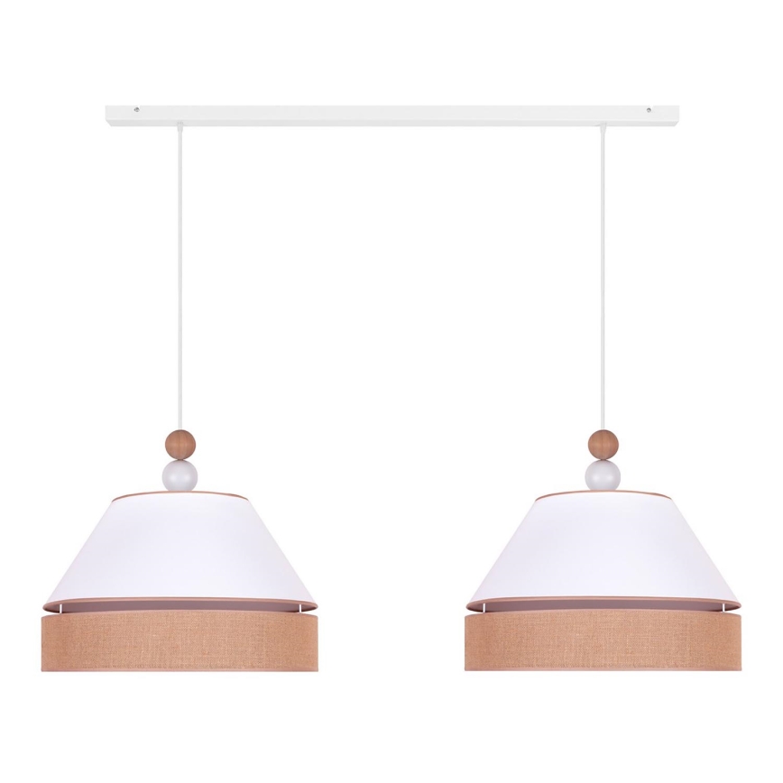 Duolla - Suspension filaire AVIGNON 2xE27/15W/230V blanc/marron