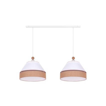 Duolla - Suspension filaire AVIGNON 2xE27/15W/230V blanc/marron