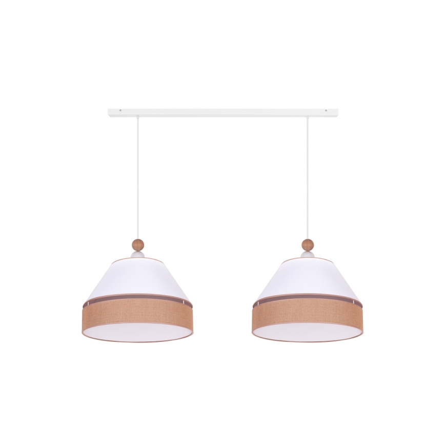 Duolla - Suspension filaire AVIGNON 2xE27/15W/230V blanc/marron