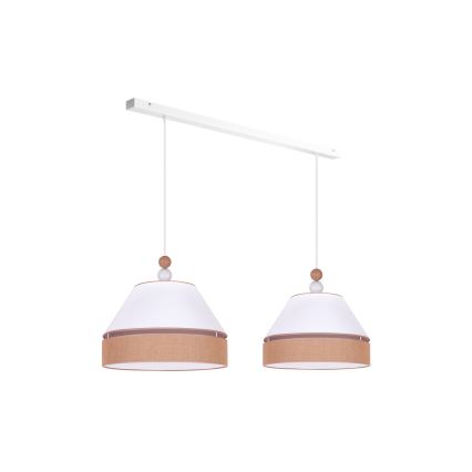 Duolla - Suspension filaire AVIGNON 2xE27/15W/230V blanc/marron