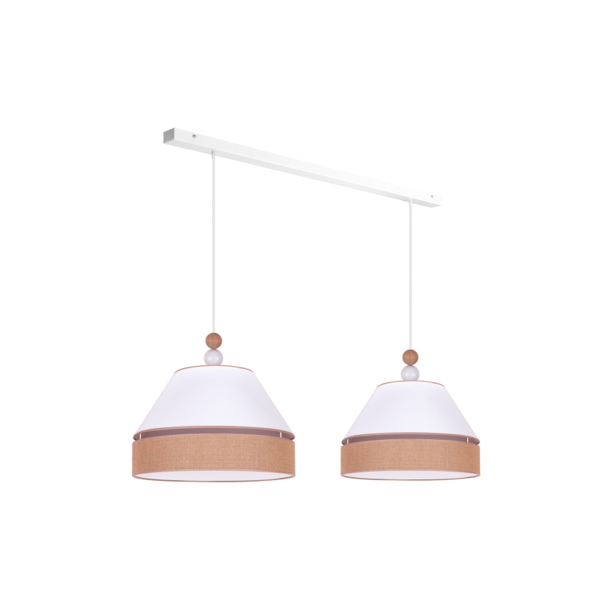 Duolla - Suspension filaire AVIGNON 2xE27/15W/230V blanc/marron