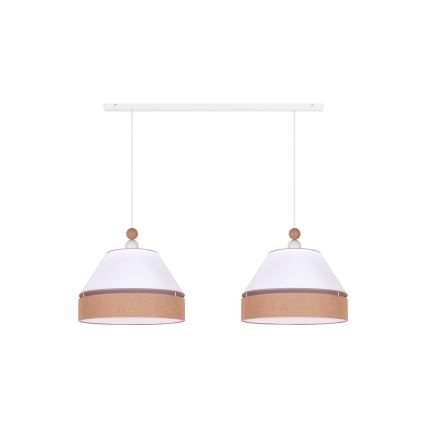 Duolla - Suspension filaire AVIGNON 2xE27/15W/230V blanc/marron