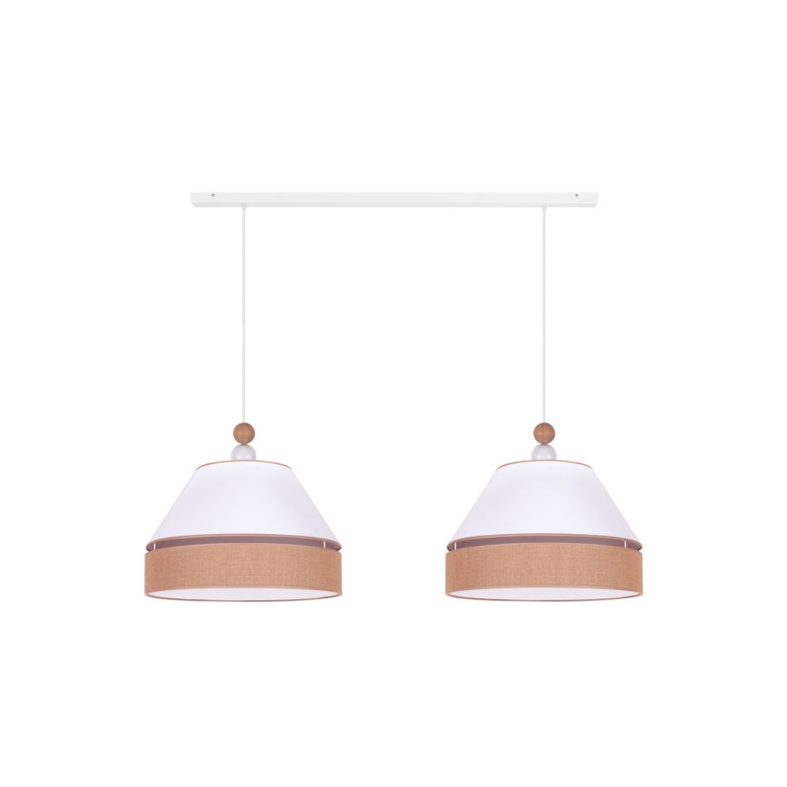 Duolla - Suspension filaire AVIGNON 2xE27/15W/230V blanc/marron