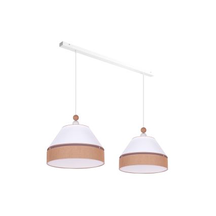 Duolla - Suspension filaire AVIGNON 2xE27/15W/230V blanc/marron